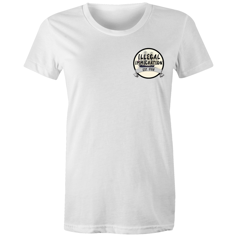 'ILLEGAL IMMIGRATION EST. 1788' Womens Crew Tee