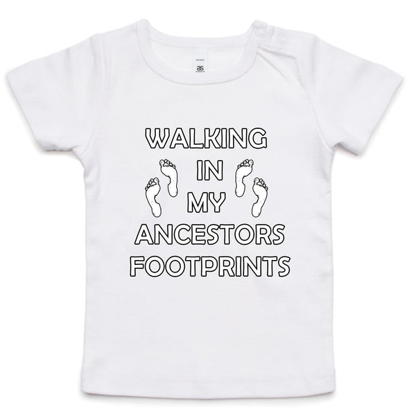 'Ancestors Footprints White Print' Infant Tee