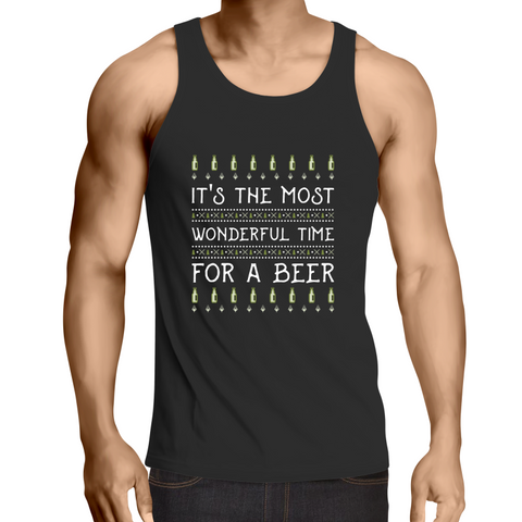 'Wonderful Time For A Beer' Mens Singlet