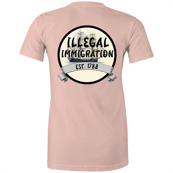 'ILLEGAL IMMIGRATION EST. 1788' Womens Crew Tee