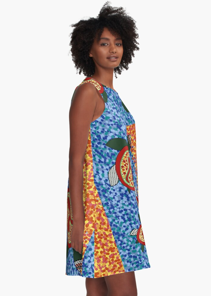 Turtle Family A Line Dress Indigenous Grapevine